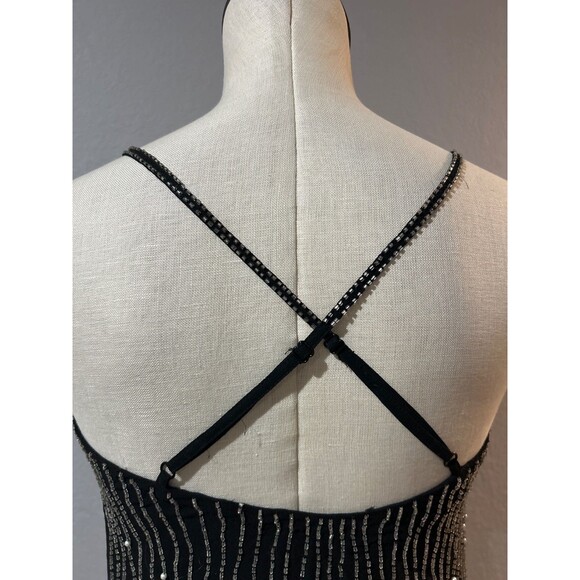 GUESS Womens Y2K Heavily Beaded Chiffon Slinky Slip Mini Dress size 2 Whimsygoth - Picture 8 of 12